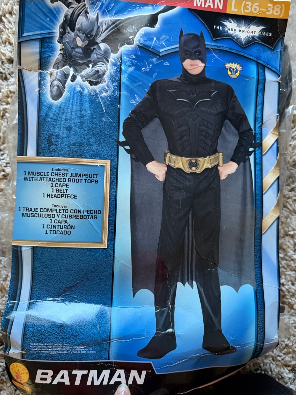 Batman Black and Gold Muscle Chest Costume for Men